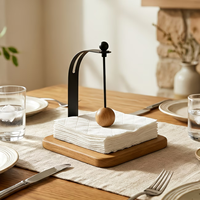 Porte-serviettes en bois massif avec bouton sphérique pour table à manger, cuisine, restaurant, café, porte-serviettes en bois