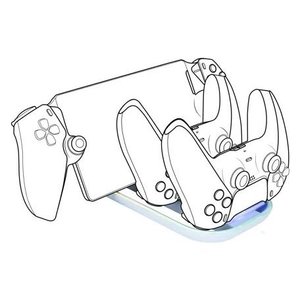 Base de Carga Triple para PlayStation 5 Portal y DualSense, Blanca y Negra - Product Image 1