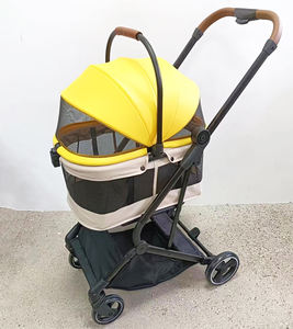 Оптовая продажа Роскошная Коляска 2 в 1, индивидуальная цветная со съемной корзиной для домашних животных, складная коляска для одной собаки - Product Image 5