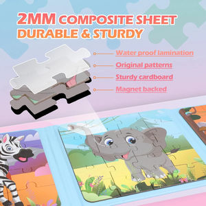 <span class=keywords><strong>Puzzle</strong></span> magnétique 3-en-1 style livre, jouet éducatif précoce pour enfants, thème animaux, compact et idéal pour les voyages - Product Image 3