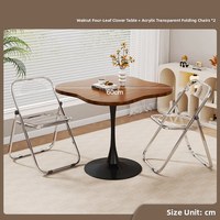 Ensemble de tables basses modernes en MDF et acier carbone avec plateau en acrylique, 3 pièces, tables d'appoint faciles à nettoyer, durables pour les salons d'appartement