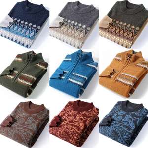 <span class=keywords><strong>Pull</strong></span> personnalisé pour homme, <span class=keywords><strong>tendance</strong></span>, motif jacquard, jersey d'hiver, col rond, tricot, <span class=keywords><strong>pull</strong></span> personnalisé - Product Image 2