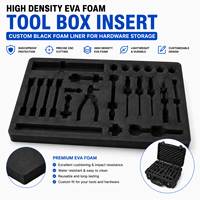 Insert de boîte à outils en mousse EVA/PP haute densité, doublure en mousse noire personnalisée avec des caractéristiques antistatiques et imperméables pour le rangement de matériel