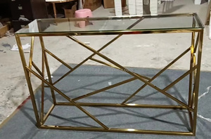 Hot Quality Luxury Living Room <strong>Console</strong> <strong>Table</strong> <strong>Gold</strong> Stainless Steel Tempered Glass Marble Hallway <strong>Table</strong> for Home Hotel - Product Image 6