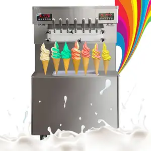 7 tatlar yumuşak hizmet dondurma Creammachine makinesi yoğurt dondurma makinesi ön soğutma ile