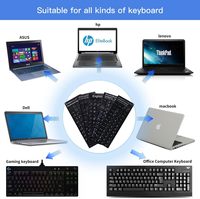 Autocollants de clavier hébreu, matériau ABS imperméable, fond noir, lettres bleues, remplacement du clavier d'ordinateur portable PC