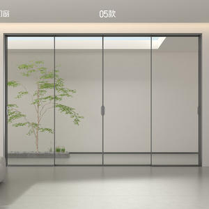 Portes coulissantes en aluminium EBON Houses, intérieur en acier, entrée suspendue, porte en verre <span class=keywords><strong>à</strong></span> ouverture par poussée, aluminium - Product Image 1