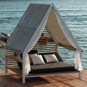 Patio extérieur Lit <span class=keywords><strong>de</strong></span> repos en aluminium Chaise longue <span class=keywords><strong>de</strong></span> luxe Canapé-lit <span class=keywords><strong>de</strong></span> plage Convene Double Garden Modular Sun Lounger - Product Image 4