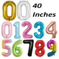 Diverse 40 Inches Nummers Folie Mylar Ballonnen (Opblaasbare 42 Inch Figuur Cijfers Numero Nombre Aluminium Helium Ballonnen Globos)