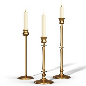 Taper Candle Holder Set Modern Gold Metal Candlestick Stand Handmade Eco-Friendly Christmas Wedding Dining <b>Table</b> Decor - Product Image 1