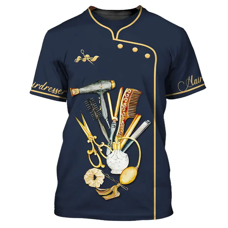 Nieuwe Zomer Heren 3d Bedrukt T-Shirt Grappig Figuur Kapper Kleding Mode Korte Mouw T-Shirts Voor Kapper