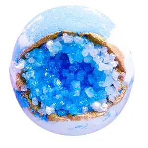 Аква-голубой кристалл, лечебный жеодовый бомбер для ванны/бомбинка, пудра синего цвета-большая Ароматизированная Ванна Fizzy