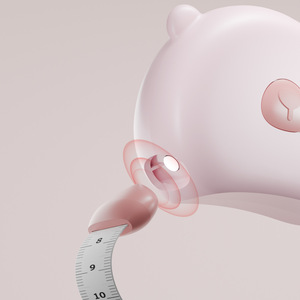 Ruban à mesurer portable souple, règle automatique rétractable magnétique pour mesures corporelles (poitrine, cuisse, bras), lame en plastique, blanc et rose - Product Image 2