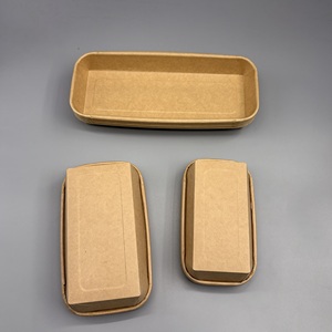 Barquettes alimentaires rectangulaires jetables en papier, en gros, pas cher, avec logo personnalisé, résistantes à la graisse, pour les repas - Product Image 2