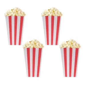 Movie Theater Dessert Tafels Bruiloft Gunst Feestartikelen Popcorn Dozen Houder Containers Dozen Papieren Zak Streep Doos