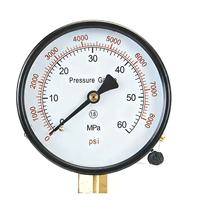 Manomètre de remplacement pour testeur de buse d'injecteur diesel 0-60 MPa 0-600 Bar 0-8700 PSI Double échelle