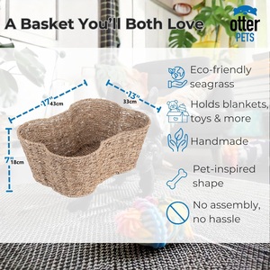 Cesto Retangular de Armazenamento Ecológico de Jacinto e Fibra de Capim Marinho, Feito à Mão, Multifuncional, Simplicidade Moderna, Organizador para Animais de Estimação e Brinquedos - Product Image 4
