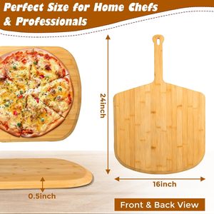 Pelle <span class=keywords><strong>à</strong></span> <span class=keywords><strong>pizza</strong></span> en bambou de 16 pouces, durable, compatible lave-vaisselle, spatule pour <span class=keywords><strong>pizza</strong></span>, accessoire de four, pour la cuisson, le transfert et le service - Product Image 2
