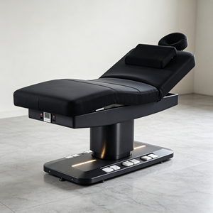 Mobilier de salon de luxe moderne blanc et or, table de massage électrique à 4 moteurs pour soins du visage, chaise de spa, lit pour extensions de cils - Product Image 2
