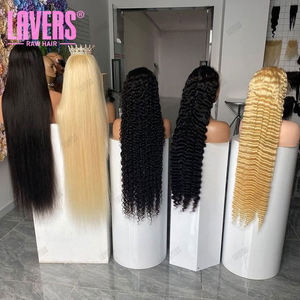 Perruque en cheveux humains avec dentelle frontale HD 613 13x4, vague profonde, 40 pouces, perruque en dentelle frontale HD 613 13x6, 100% cheveux humains vierges, perruque <span class=keywords><strong>blonde</strong></span> en dentelle frontale - Product Image 1