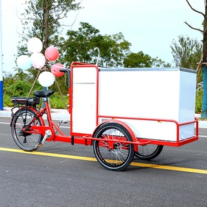 Tricycle électrique à deux roues Mobile, bicyclette <span class=keywords><strong>cargo</strong></span>, <span class=keywords><strong>vélo</strong></span> de crème glacée, remorque, chariot de nourriture - Product Image 2