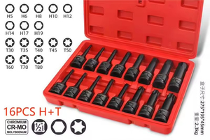 PEXMARTOOLS-Juego de herramientas de mano Hexagonal, 8, 10, 16 piezas, 1/2 ", Dr. Torx, llave de impacto eléctrica,", destornillador - Product Image 6