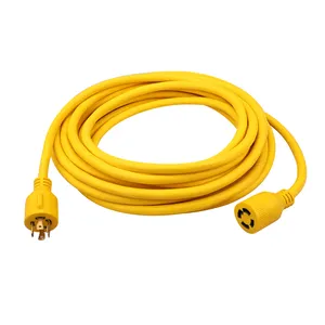 100FT 30A 4 Prong generator cord NEMA L14-30P/R 10/4AWG SJTW for power inlet box extension cord