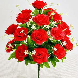 Fleur artificielle à 18 têtes, rose princesse à <span class=keywords><strong>tige</strong></span> haute, décoration d'intérieur haut de gamme pour salon, fleur sur pied - Product Image 1