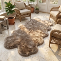 Tapis en fausse fourrure animale décoratif pour la maison, antidérapant, shaggy, pour bureau, balcon, lavable en machine, tapis de voiture - Grande Vente