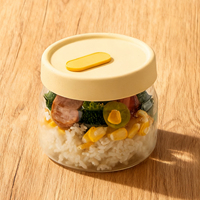 Bol de conservation alimentaire en verre borosilicate de qualité alimentaire, résistant au micro-ondes, anti-fuite, pour le déjeuner