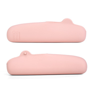 Portable Silicone <b>Makeup</b> Brush Bag Oval Shape Dustproof Waterproof Beauty <b>Storage</b> Case <b>For</b> Home Use - Product Image 5