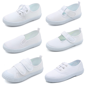 Scarpe Casual Bianche in Tela per Bambini, Ideali per l'Estate e la <span class=keywords><strong>Scuola</strong></span>, Vendita all'Ingrosso di Calzature per Ragazze - Product Image 1