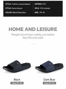 Sandali piatti <span class=keywords><strong>da</strong></span> <span class=keywords><strong>uomo</strong></span> blu navy con cinturino singolo in EVA, antiscivolo, suola spessa, per interni ed esterni, casual, estivi. - Product Image 6