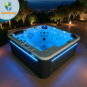 Baignoires à remous Aquaspring, <span class=keywords><strong>jacuzzi</strong></span> extérieur pour 6 personnes, 60 jets, commande <span class=keywords><strong>Balboa</strong></span>, <span class=keywords><strong>spa</strong></span> extérieur avec 19 lumières LED - Product Image 1