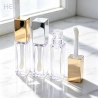Tube carré vide pour brillant à lèvres de 9,5 ml, flacon de brillant à lèvres argenté ou doré avec capuchon pour emballage cosmétique
