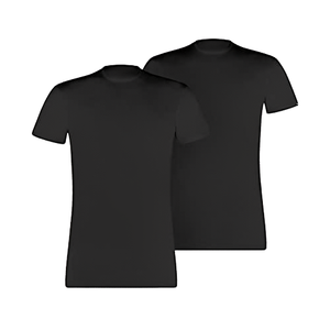 Camiseta Vintage al por Mayor para Adultos, 180 Gramos, 100% Algodón, Diseño Liso, Talla Grande, Negra, Paquete de 2, Manga Corta - Product Image 1