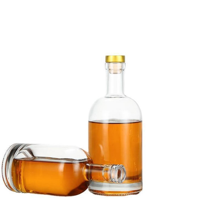 Wholesale Custom Logo 200ml 375ml 500ml 700ml 750ml Super Flint Glass Wine Vodka Liquor Glass Bottle