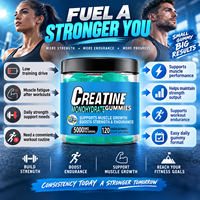 Gummies de créatine monohydrate à la myrtille, marque privée OEM, pour la récupération musculaire et le soutien des os/articulations, sans sucre, nutrition sportive pour adultes