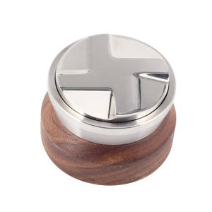 Distributeur de poudre à expresso de 58 mm avec couvercle en bois, niveleur de café à tête unique - Product Image 6