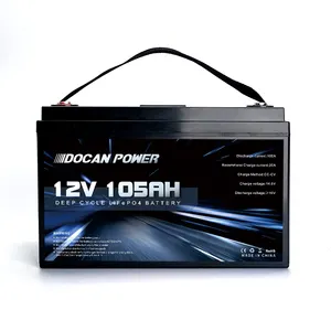 最佳太阳能lifepo4 akku 12V 105Ah磷酸锂Lifepo4电池组12.8V 14.6V 100 Ah LFP电动高尔夫球车电池