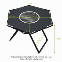 Table de barbecue pliante portable en métal pour camping, pique-nique, extérieur, idéale pour les voyages et événements