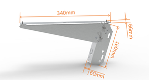 Soporte de Pared/Asteroide para Panel Solar de Aluminio Anodizado Plateado Natural con Ángulo Ajustable para Interiores/Exteriores, Soporte PTZ Antiexplosión - Product Image 2