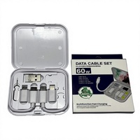 Kit de câbles USB universels 6-en-1 avec adaptateurs, câble Type C avec support pour cartes SIM, boîte de rangement pour câbles de données USB multi-ports 6-en-1