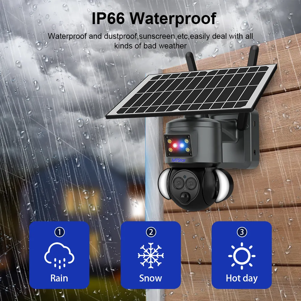 الأكثر مبيعًا PIR عدسة مزدوجة خارجية مقاومة للماء بطارية شمسية خلوية طاقة CCTV 4G LTE رصاصة كاميرات مراقبة