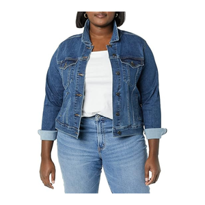 Chaqueta vaquera clásica personalizada para mujer, abrigo vaquero azul con botones y bolsillos, ropa de abrigo informal, fabricante OEM - Product Image 5