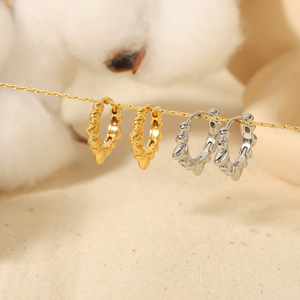 Pendientes Huggie de Acero Inoxidable 18K, Diseño Geométrico, Color Oro y Plata, Pendientes de Moda para Mujer, Accesorios de Joyería - Product Image 2