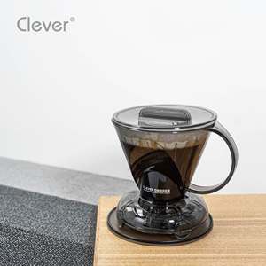 Cafetera de goteo de plástico Clever Pour Over de 300 ml, trapezoidal, gris translúcido, personalizable, de Eastman, para el desayuno en hoteles. - Product Image 5