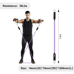 Resistance <b>Bands</b> with Handles, 5-Level Exercise <b>Bands</b> for <b>Workout</b> | Natural latex,10-50 lbs, stackable to 150,Ankle Straps, Door - Product Image 3