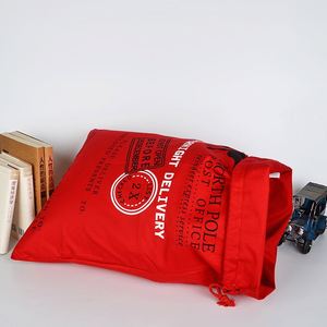 ถุงผ้าฝ้ายลายคริสต์มาสสีแดงขนาดใหญ่พร้อมเชือกผูก 50 ชิ้น ของตกแต่งบ้านสำหรับงานปาร์ตี้  รับทำโลโก้ตามสั่ง - Product Image 4