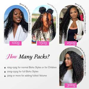 Extensiones de Cabello Humano con Crochet de Plumas, Cabello Rizado Profundo, Remy Pre-Atado, Plumas de Cabello Baratas, Venta Directa de Fábrica - Product Image 6